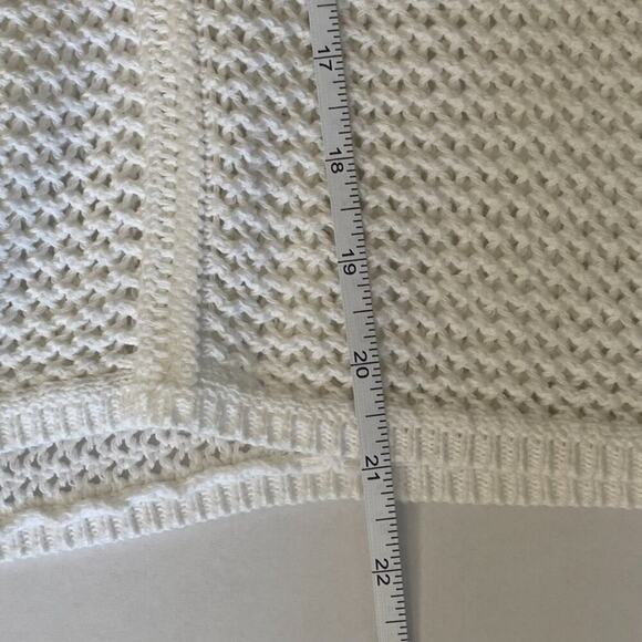 Liz Claiborne White Crochet Style Open Knit, Boho, Short Sleeve Sweater/Top S - Picture 10 of 10